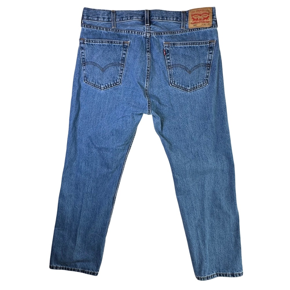 Levis 505‎ Regular Fit Straight Leg Mens Jeans Medium Wash Blue W38 L30